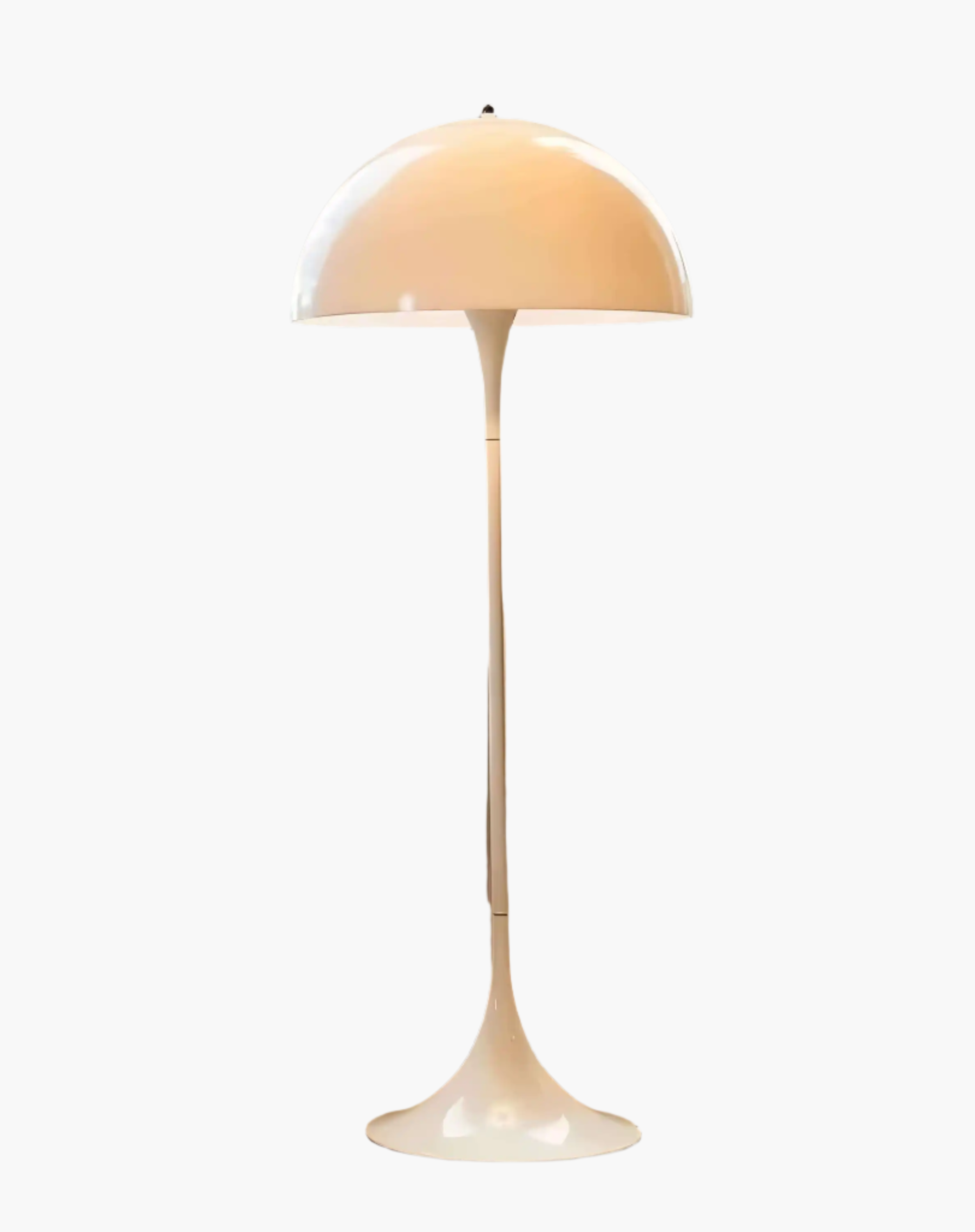 Floor lamp with a dome-shaped shade and slender stem.